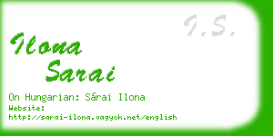 ilona sarai business card